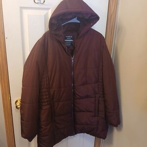 Torrid Deep Burgundy Hooded Winter Jacket Size 2 2x